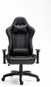 Scaun gaming cu sistem iluminare bandă LED RGB, masaj în perna lombară, funcție șezlong, 90-180 grade, SIG 5026 RGB, Negru,