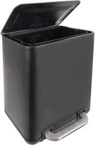 Coș de gunoi negru cu pedală din oțel inoxidabil 20 l Black – Orion