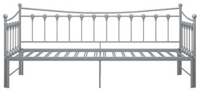 Cadru pat canapea extensibila, gri, 90x200 cm, metal Gri