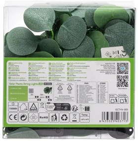 Instalație LED solară Aigostar 100xLED/12m IP65 alb cald eucalipt