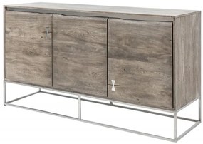 Bufet din lemn masiv de salcam gri Mammut 147 cm