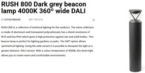 Stalp LED iluminat exterior simetric 360º wide IP65 RUSH 80cm 4000K DALI