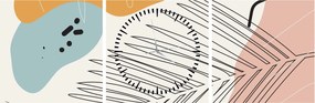 Tablou - Ilustrație de frunze (cu ceas) (90x30 cm)