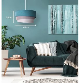 Lustră pe cablu Duolla TRIO 1xE27/15W/230V d. 45 cm turcoaz/gri/alb