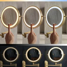 Oglindă LED Glow Brush Gold