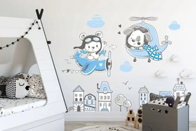 Autocolant decorativ de perete - câini zburători 150 x 300 cm