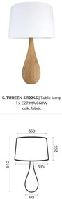 Veioza, lampa de masa din lemn design modern Tureen