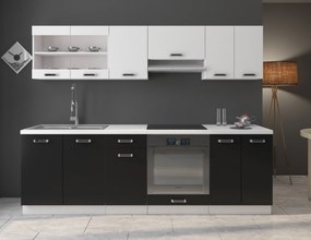 Bucătărie Oran 240 cm (alb + negru). 1018283