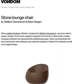 Fotoliu lounge design modern, exterior, interior, STONE LOUNGE CHAIR 55006 Vondom