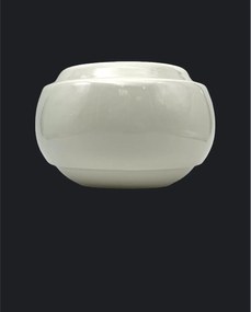 Vaza   Ghiveci Alb-Olive (20cm diametru, 14cm inaltime)