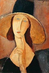 Poster Portrait of Jeanne Hebuterne-In A Large hat, Amedeo Modigliani