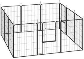 PawHut Parc pentru câini, parc 12 panouri modulabil și pliabil, portabil din oțel cu ușă 68 x 100 negru | Aosom Romania