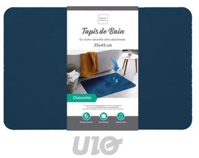 Covoraș de baie albastru închis din diatomit 35x45 cm Diatonella – douceur d'intérieur