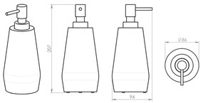 GEDY GM8002 Gemini dozator de săpun în picioare,alb