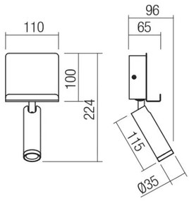 Spot LED de perete PANEL LED/3,5W/230V USB alb Redo 01-3083