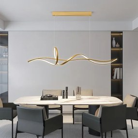 Brilagi - Lustră LED reglabilă pe cablu SIGNATURE LED/55W/230V 120x23 cm aurie + telecomandă