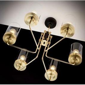 Jupiter 2089 - Lustră pe tijă RAMIREZ, 6xE27/15W/230V, auriu/negru
