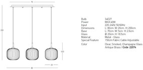 Lustra cu 3 pendule design modern Fannel MIX