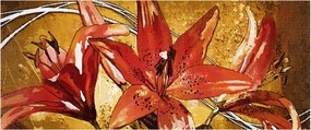 Tablou cu flori de crini (120x50 cm)