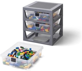 Organizator de depozitare cu 3 sertare LEGO®, gri