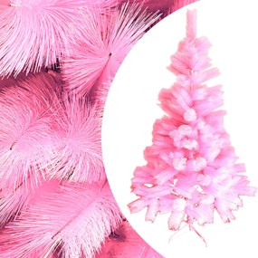 Brad artificial de Craciun, uni, roz, cu suport, 180 cm, PR180