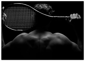 Tablou pe sticlă - Jucătorul de tenis (70x50 cm)