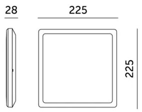 Plafonieră LED pentru baie NIVERA LED/12W/230V IP54 22,5x22,5 cm alb