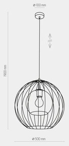 Lustră pe cablu UNIVERSO 1xE27/60W/230V