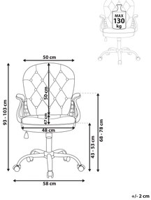 Scaun de birou Princie (roz piele ecologică). 1082026