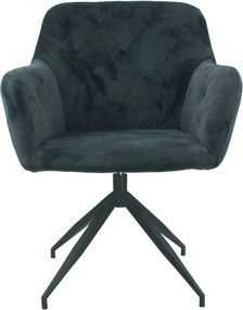 Scaun rotativ VELEZA NEW, gri inchis/negru, stofa catifelata/metal, 6