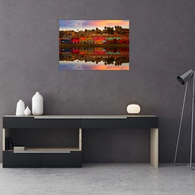 Tablou pe sticlă - Loc pentru baie de vară (70x50 cm)