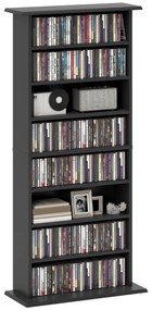 HOMCOM Dulap pentru CD-uri cu 6 Rafturi Reglabile pentru 360 CD-uri/185 DVD-uri Negru | Aosom Romania
