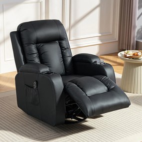 Homcom Fotoliu Masaj &amp; incalzire – 8 Zone, Piele Eco, inclinabil 150° | Aosom Romania
