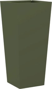 vidaXL Jardinieră de grădină, verde măsliniu, 35x35x75 cm, oțel