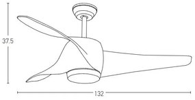 Ventilator LED de tavan Zambelis 20256 LED/15W/230V 3000/4000/6000 + telecomandă