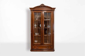 Vitrină lemn masiv Briston 2 Usi, 123 × 44.5 × 218 cm