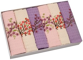 Prosoape de bucatarie in ambalaj cadou, FLOWERS set 6 buc