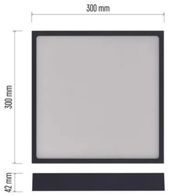 Plafonieră LED/28,5W/230V 3000/3500/4000K 30x30 cm negru