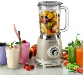 Blender Ariete VINTAGE 2.0 0583/03, 1000W, 1.5 L, 4 lame, 4 viteze + pulse, Zdrobire gheata, Bej