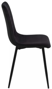 Scaun de bucătărie Freville Velvet, negru