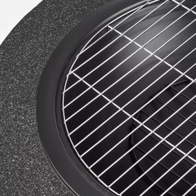 Focar portabil cu grătar, 79,5 x 38 cm, negru/granit închis