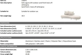 Canapea pentru exterior design LUX Laguno left