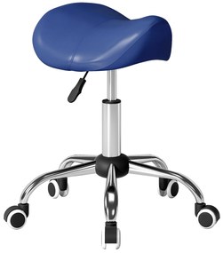 HOMCOM Taburet cu role, scaun de lucru cu înălțime reglabilă 49-61 cm și șezut ergonomic, 52x53x49-61cm, bleu | Aosom Romania