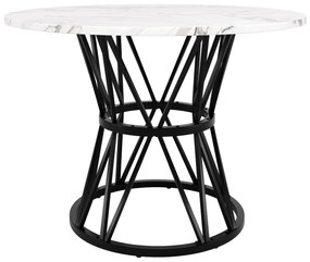 Masă rotundă pentru 4 persoane, Alb+Negru | Aosom Romania