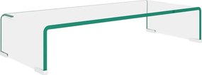 vidaXL Suport TV/monitor din sticlă transparentă, 60 x 25 x 11 cm