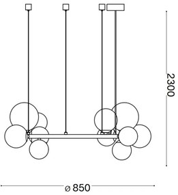 Lustră LED pe cablu Ideal Lux PERLAGE 14xG9/3W/230V negru