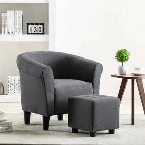 248028 vidaXL Fotoliu, gri închis, material textil