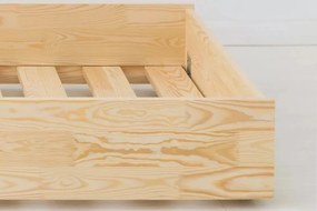 Pat pentru copii în culoare naturală din lemn de pin cu somieră 90x200 cm Roma – Adeko