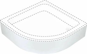 Cadita dus semirotunda Deante Plus II alb 80 cm