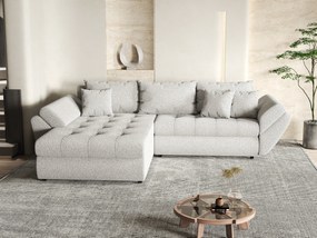 Colțar extensibil dumonde cu ladă de depozitare si sezut confortabil din spuma high-density, Loana Euphoria Dove 270x185 cm